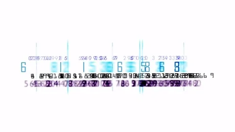 4k Numbers words scrolling across screen finance digital tech data background. Stock Footage 71362643