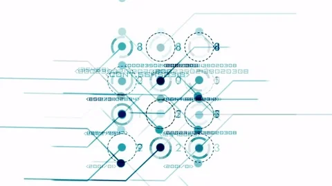 4k numbers words scrolling across screen finance digital tech data background. Stock Footage 71374816