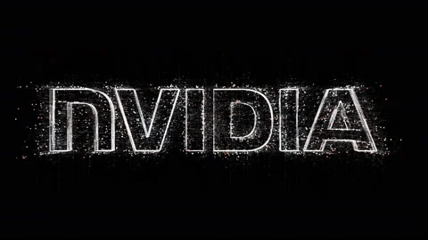 4k Nvidia word Graphics card GPU chip company brand logo,Matrix binary code. Video stock 112526733