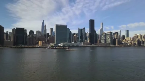 4k- NYC Footage from East River Stock Footage