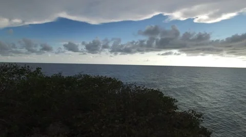 4K Ocean Overlook with Clouds Stock Footage 63779212