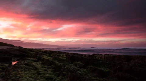 4K Ocean Sunset Time Lapse: Maui Hawaii Stock Footage 65169079