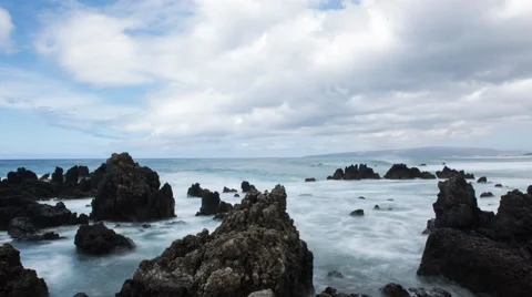 4K: Ocean Surf/Rocks Time Lapse Stock Footage 65240169