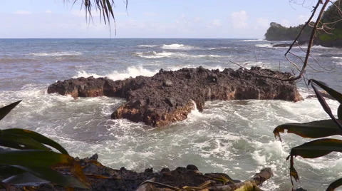 4K Ocean Waves And Rocks 12 Stock Footage 58930282