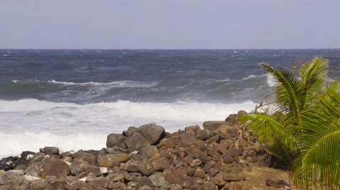 4K Ocean Waves And Rocks 18 Stock Footage 58930412