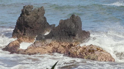 4K Ocean Waves And Rocks 06 Stock Footage 58930602