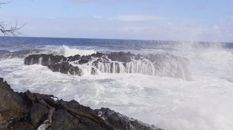4K Ocean Waves And Rocks 15 Stock Footage 58931257
