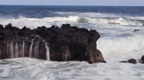 4K Ocean Waves And Rocks 14 Stock Footage 58931426