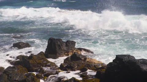 4K Ocean Waves And Rocks 04 Stock Footage 58948052