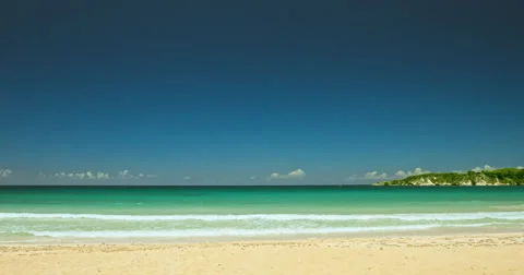 4k Ocean waves on Macao Tropical Beach Stock Footage 46580733