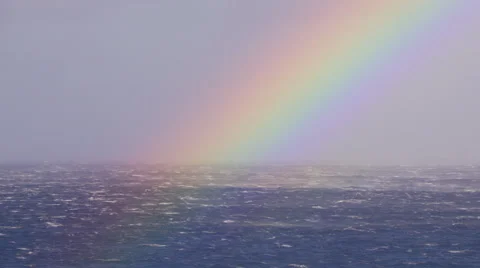 4K Ocean Waves Rocks And Rainbow 05 Stock Footage 58931854