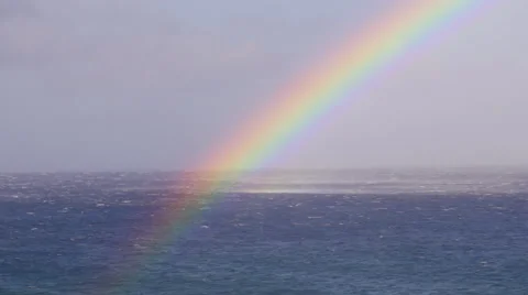 4K Ocean Waves Rocks And Rainbow 04 Stock Footage 58931953