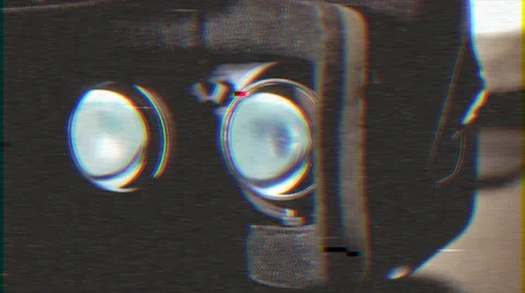 4k - Oculus rift lens VR VHS effect with distortion Stock Footage 63209508