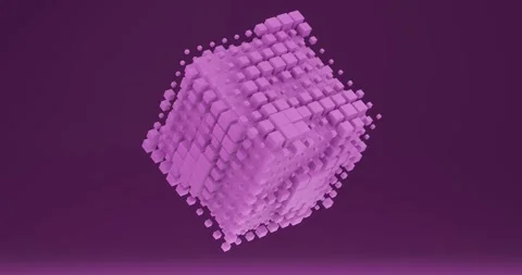 4K, Oddly Satisfying Animation, Seamless Loop, Cube, Pink Stock Footage 255662841