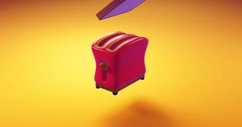 4K, Oddly Satisfying Animation, Seamless Loop, Toaster 4 Stock Footage 255915787