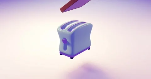 4K, Oddly Satisfying Animation, Seamless Loop, Toaster 1 Stock Footage 255915788