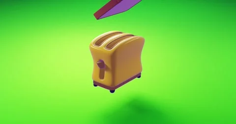4K, Oddly Satisfying Animation, Seamless Loop, Toaster 5 Stock Footage 255915791