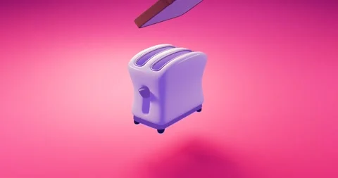 4K, Oddly Satisfying Animation, Seamless Loop, Toaster 2 Stock Footage 255915795