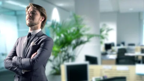 4K Office Business Worker Smiling, Corporate Team Professional Worker Stock Footage 81037574