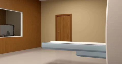 4k. Office imaging and MRI on beige wall background Video stock 76119573