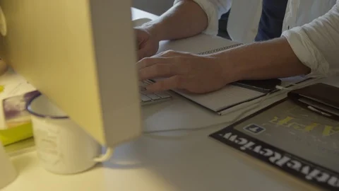 4K OFFICE MAN TYPING Stock Footage 87071965