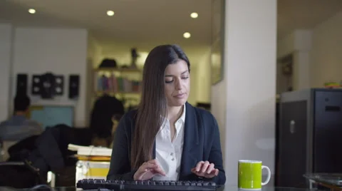 4K Office worker working at her computer... | Stock Video | Pond5