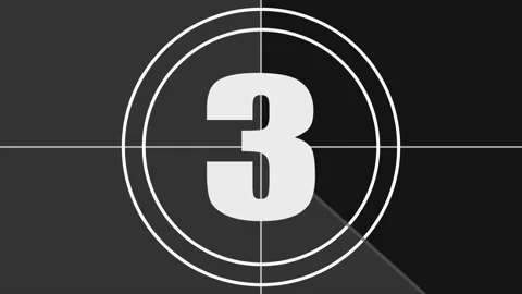4K old-fashioned film countdown timer 5 to 0 seconds. Film leader countdown.. Stock Footage 291553400