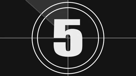 4K old-fashioned film countdown timer 9 to 0 seconds. Film leader countdown.. Stock Footage 291553424