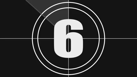 4K old-fashioned film countdown timer 9 to 1 seconds. Film leader countdown.. Stock Footage 291553522