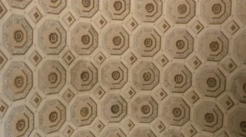 4k old roman monument ceiling detail Stock Footage 50456241