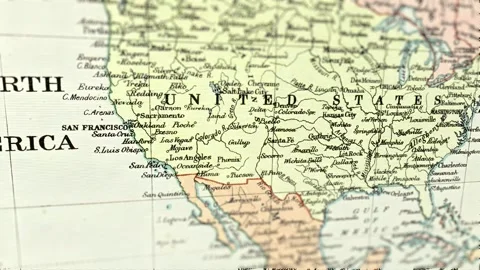 4k Old USA Paper Map, Slider Shot Stock Footage 285568254