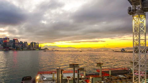 4k. One of many construction sites in HongKong. Timelapse. Video stock 60302459