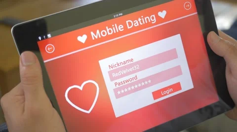 4K Online Dating App On Tablet Login In Account Stock Footage