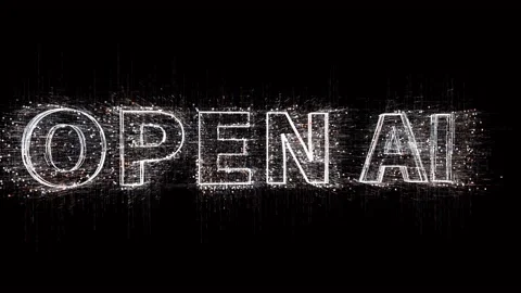 4k OPEN AI word cloud,binary computer code. 库存影片 234840537
