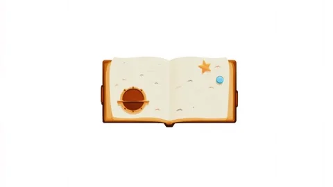 4k open book with a treasure map Stock Footage 287874082