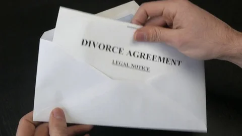 4K Opening Envelope With a Divorce Agreement Document Inside Stock Footage 71326294