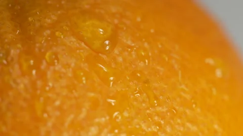 4K - Orange close up macro with water on it Stock Footage 46661610