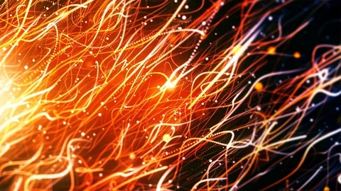 4K Orange light flare streaks and bokeh particles Stock Footage 100676226