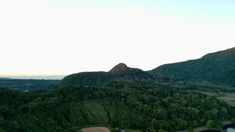 4k Orbit aerial footage of an active volcano mount Usu Stock Footage 289387710