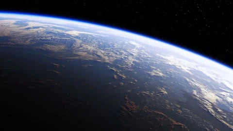 4K Orbital View Planet Earth Showing Atmospheric Limb and Curvature Stock-Footage 332156815