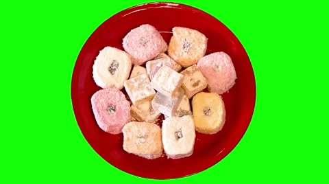 4k oriental sweeties on plate Stock Footage 49667553