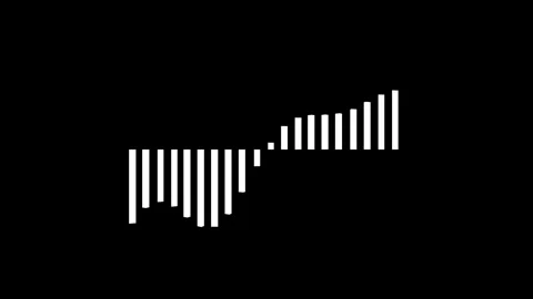 4K Oscillating White Bar Chart with Inverted Reflection Overlay Stock Footage 333152159