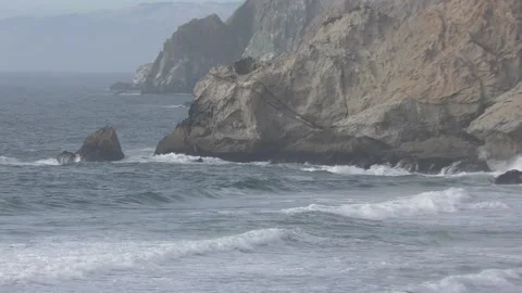 4k pacifica beach san francisco california USA california west coast ocean 4k Stock Footage 161000560