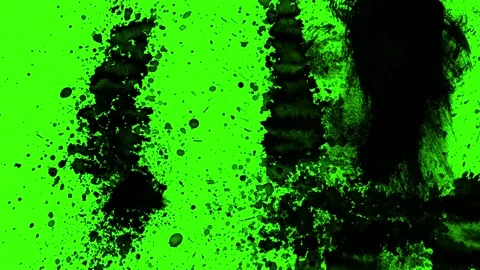 4k paint brush stroke transition,animation of black abstract paint brush splash Stock Footage 164295089