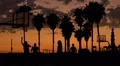 4K Palm Trees 02 Sunset Silhouettes Venice Beach California 4k or 4k+ Resolution
