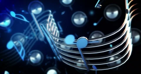 4K Pan along Musical Notes 스톡 동영상 50323281