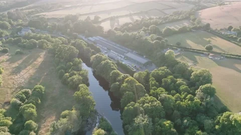 4K Pan Around the River Dart at Staverton near Totnes Video stock 203325921