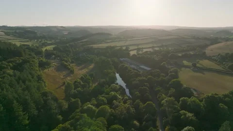 4K Pan Around the River Dart at Staverton near Totnes Video stock 203326653
