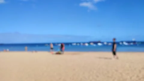 4K pan Blurry video, Playa  Las Teresitas, tenerife, canary Island, Spain Stock Footage 201888437