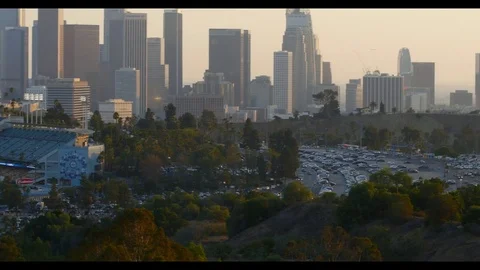 4K PAN ONTO DODGER STADIUM Stock Footage 74931697